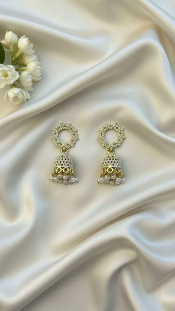 Bridal Floral Jhumka Earrings