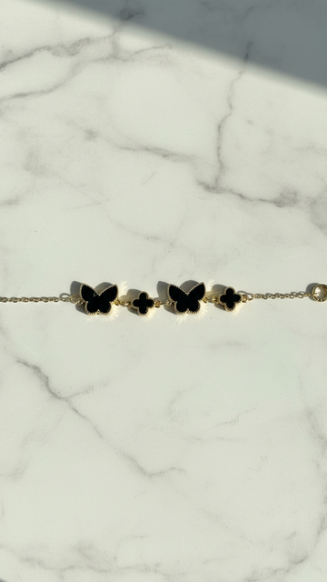 Black Butterfly Charm Bracelet