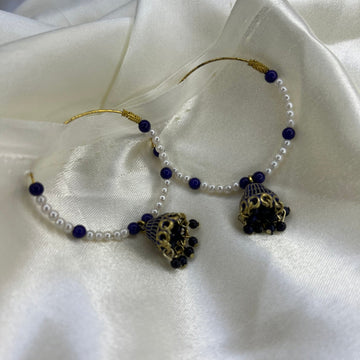 Royal Pearl Jhumka Hoop Earrings