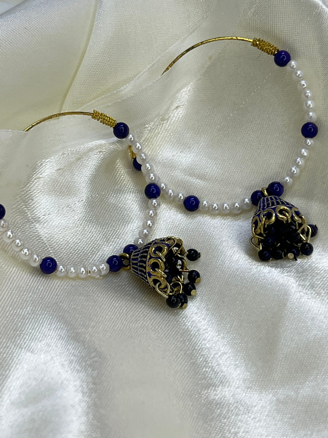 Royal Pearl Jhumka Hoop Earrings