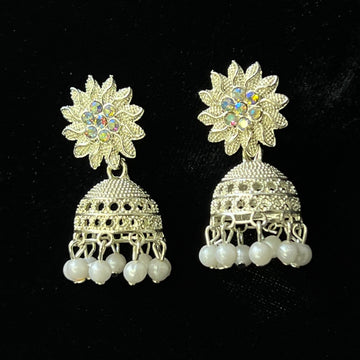 Sunflower Pearl Jhumka Earrings&nbsp;