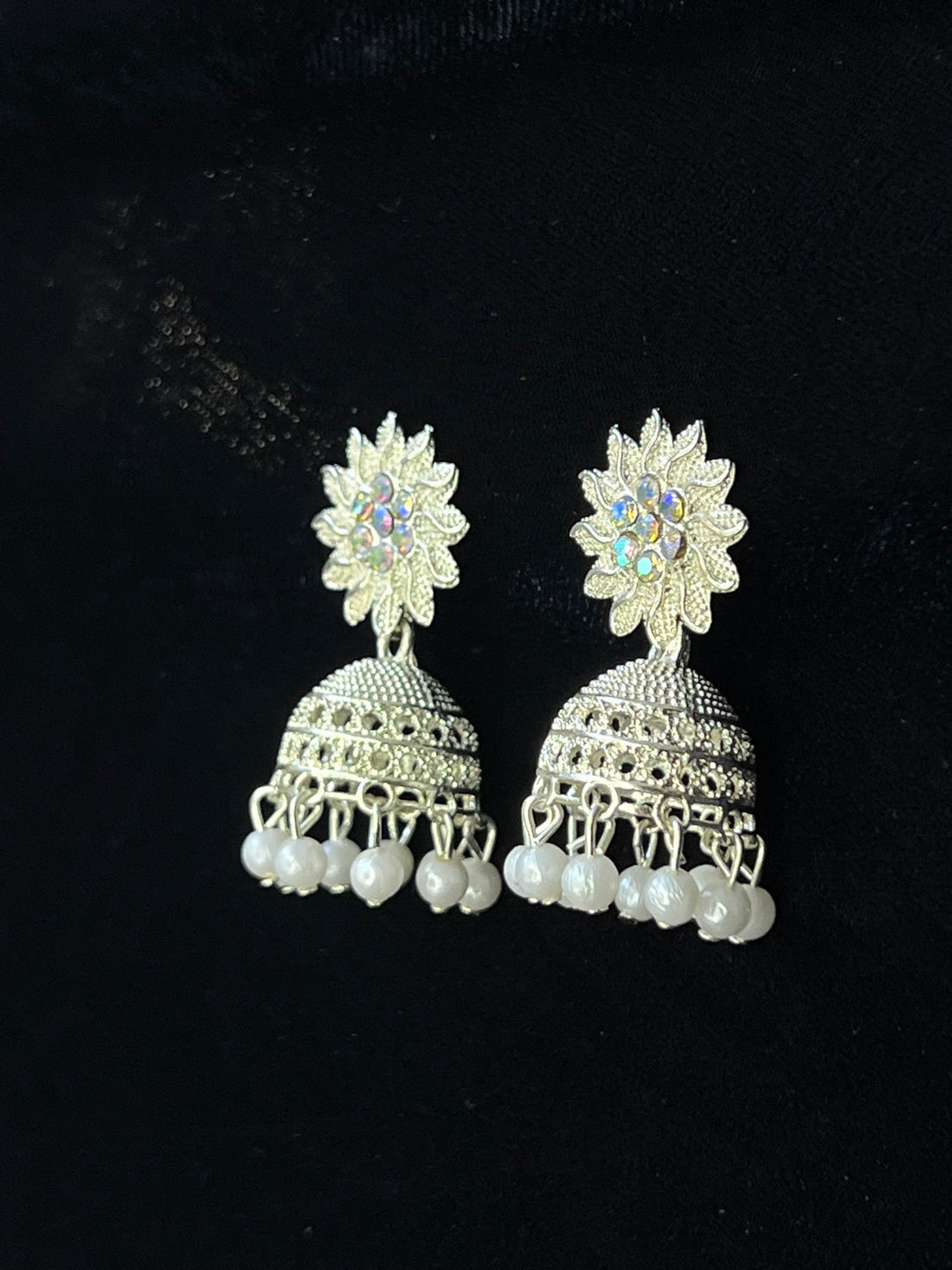 Sunflower Pearl Jhumka Earrings&nbsp;