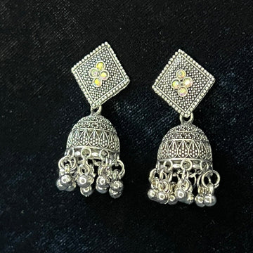 Vintage Silver Dome Jhumka Earrings&nbsp;