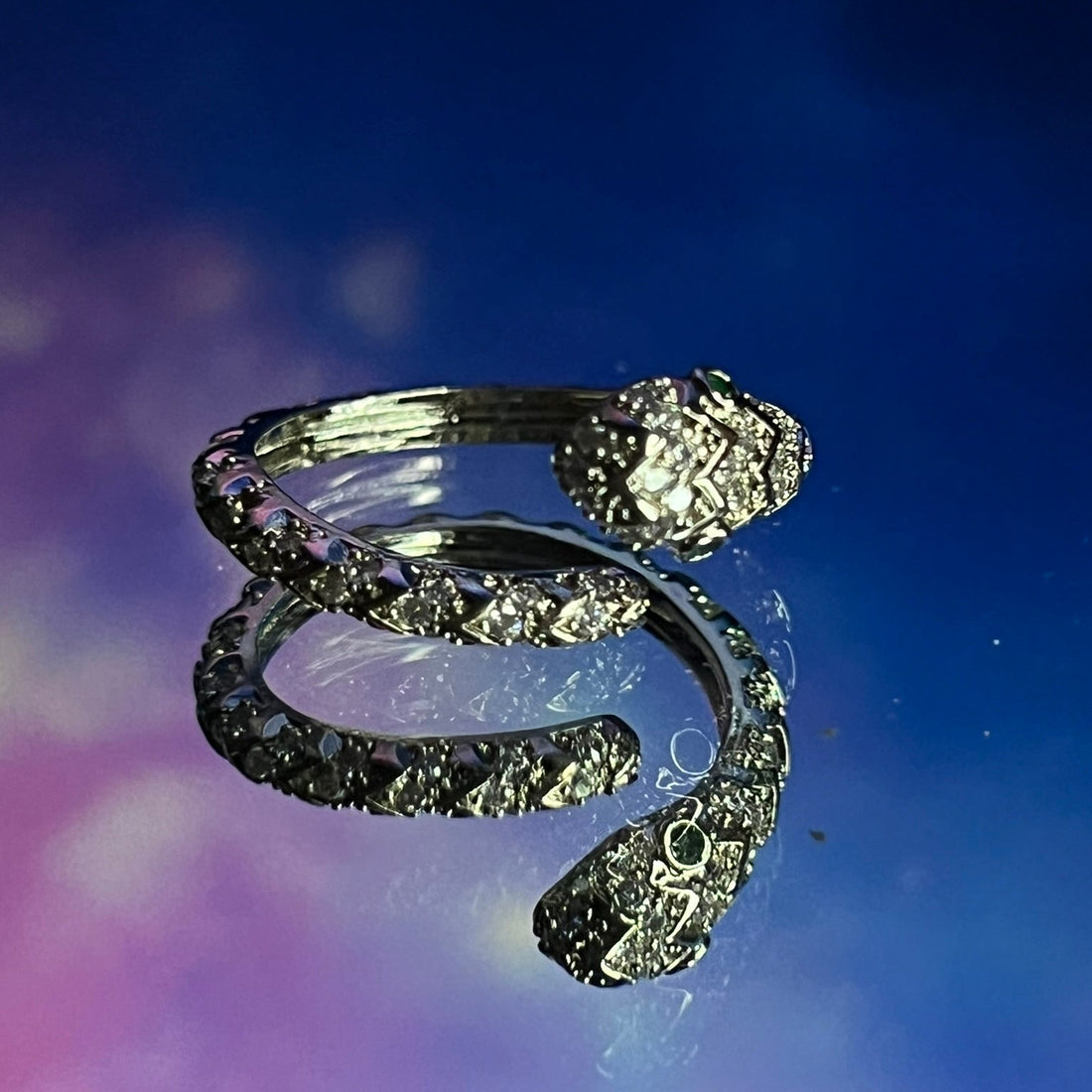 Serpent Crystal Wrap Ring (Standard Size)