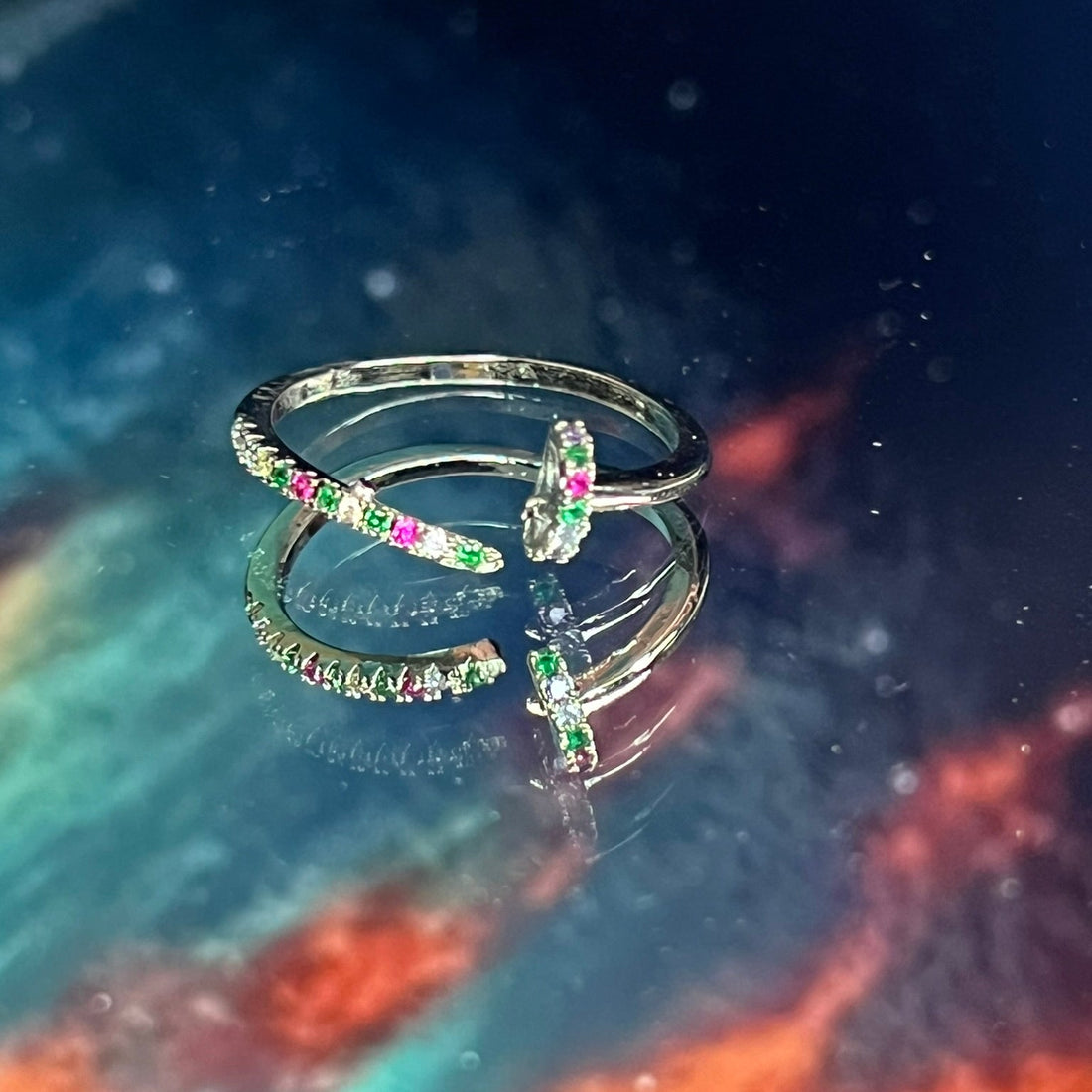 Multicolor Serpent Wrap Ring (Standard Size)