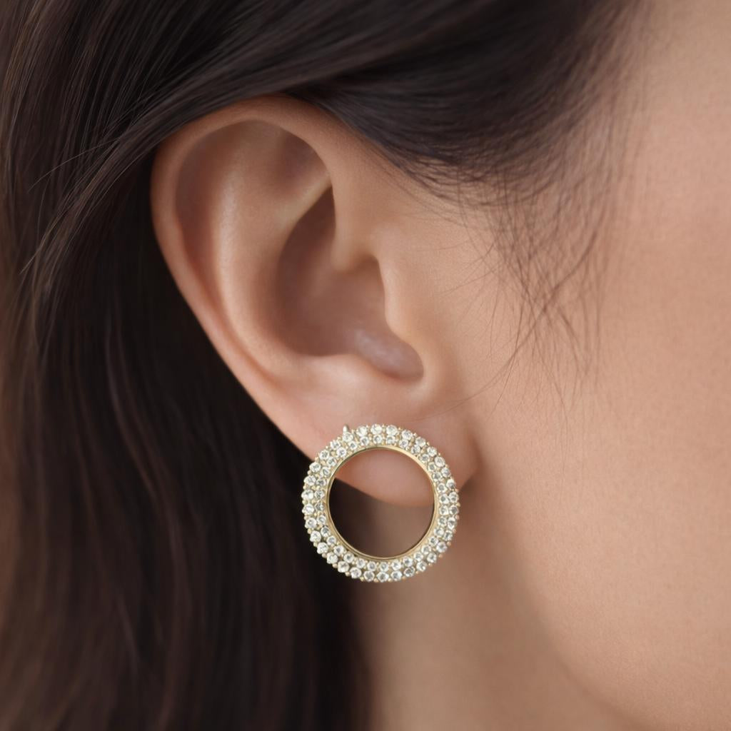 Crystal Halo Circle Earrings