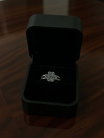 Silver Floral Charm Ring (Standard Size)