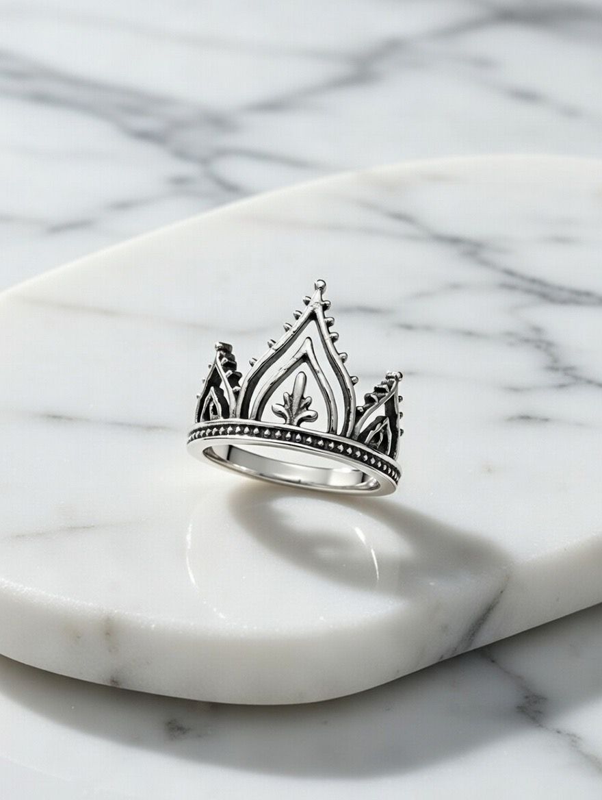 Royal Crown Silver Ring (Standard Size)